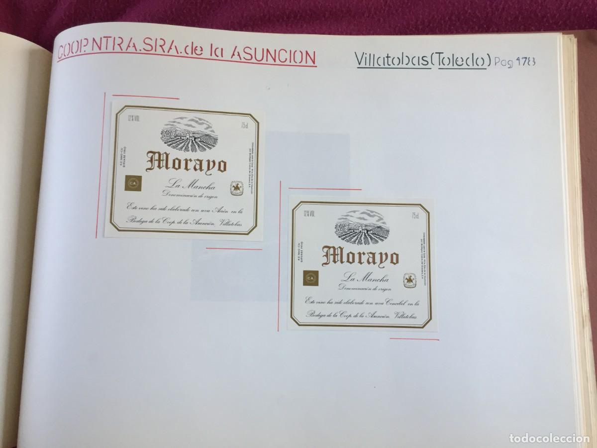 Etiquetas antiguas: 2 ETIQUETAS DE VINO TINTO MORAYO DE COOP. N&ordf; SE&Ntilde;ORA ASUNCI&Oacute;N DE VILLATOBAS (TOLEDO) - EN 1 HOJA