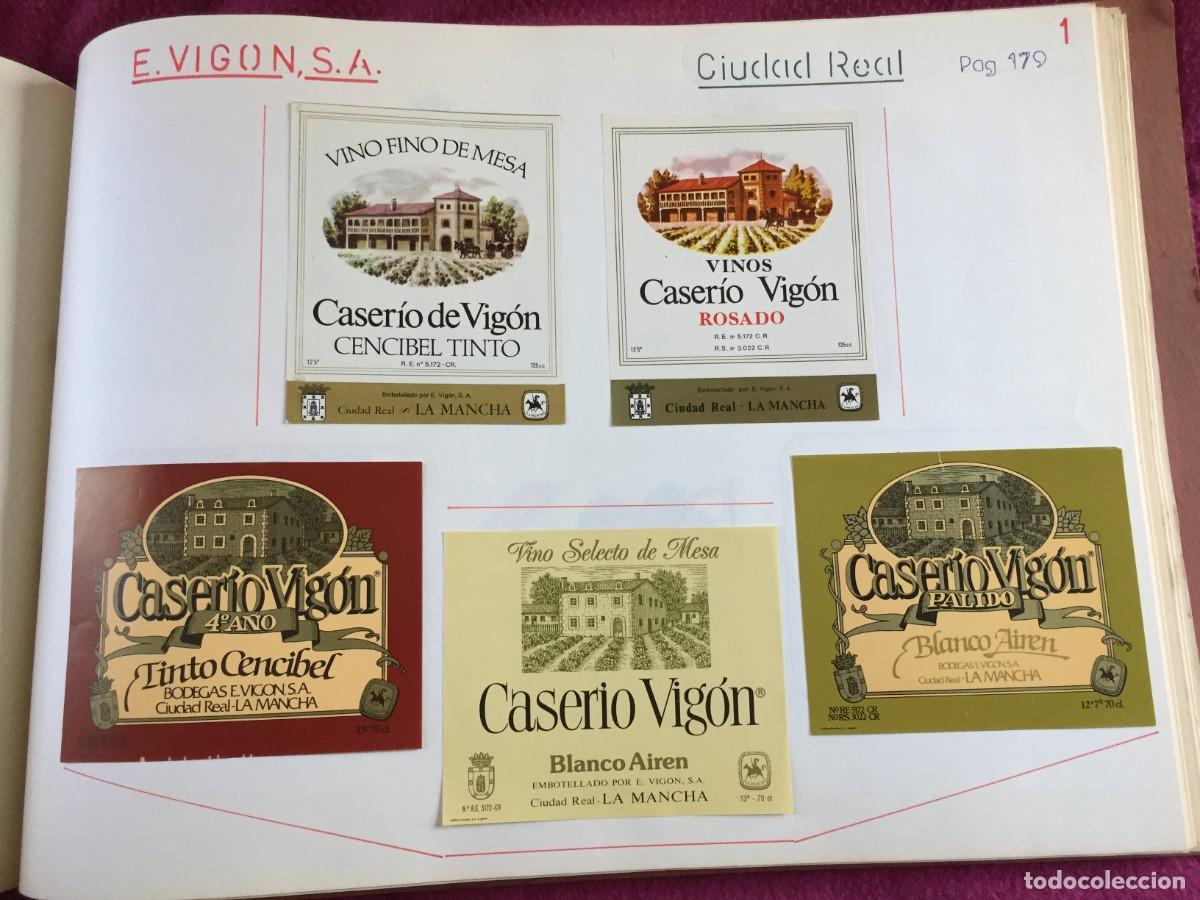 Etiquetas antiguas: 10 ETIQUETAS DE VINO TINTO CASERIO VIGON ... DE VIGON S.A DE (CIUDAD REAL) EN 2 HOJAS