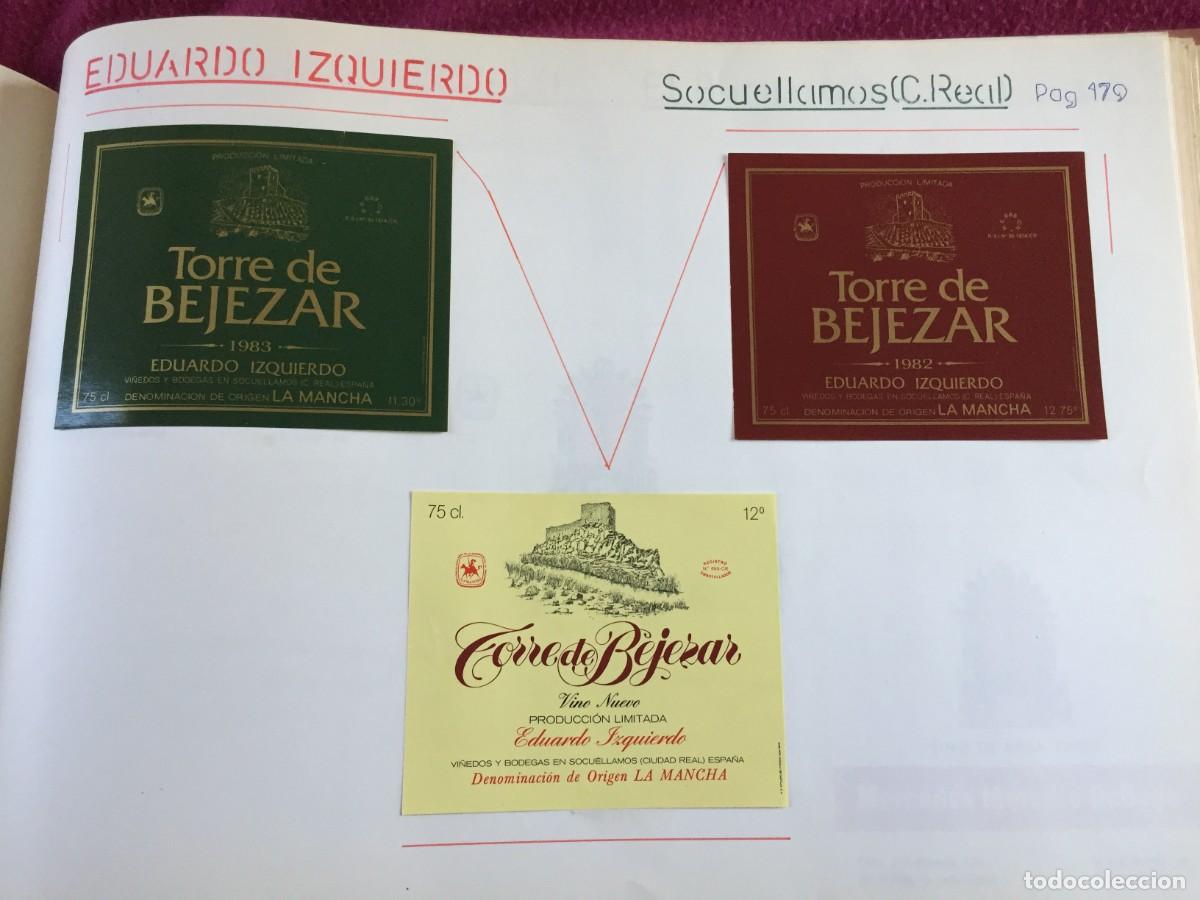 Etiquetas antiguas: 3 ETIQUETAS DE VINO TINTO TORRE DE BEJEZAR DE E. IZQUIERDO DE SOCUELLAMOS (CIUDAD REAL) - EN 1 HOJA