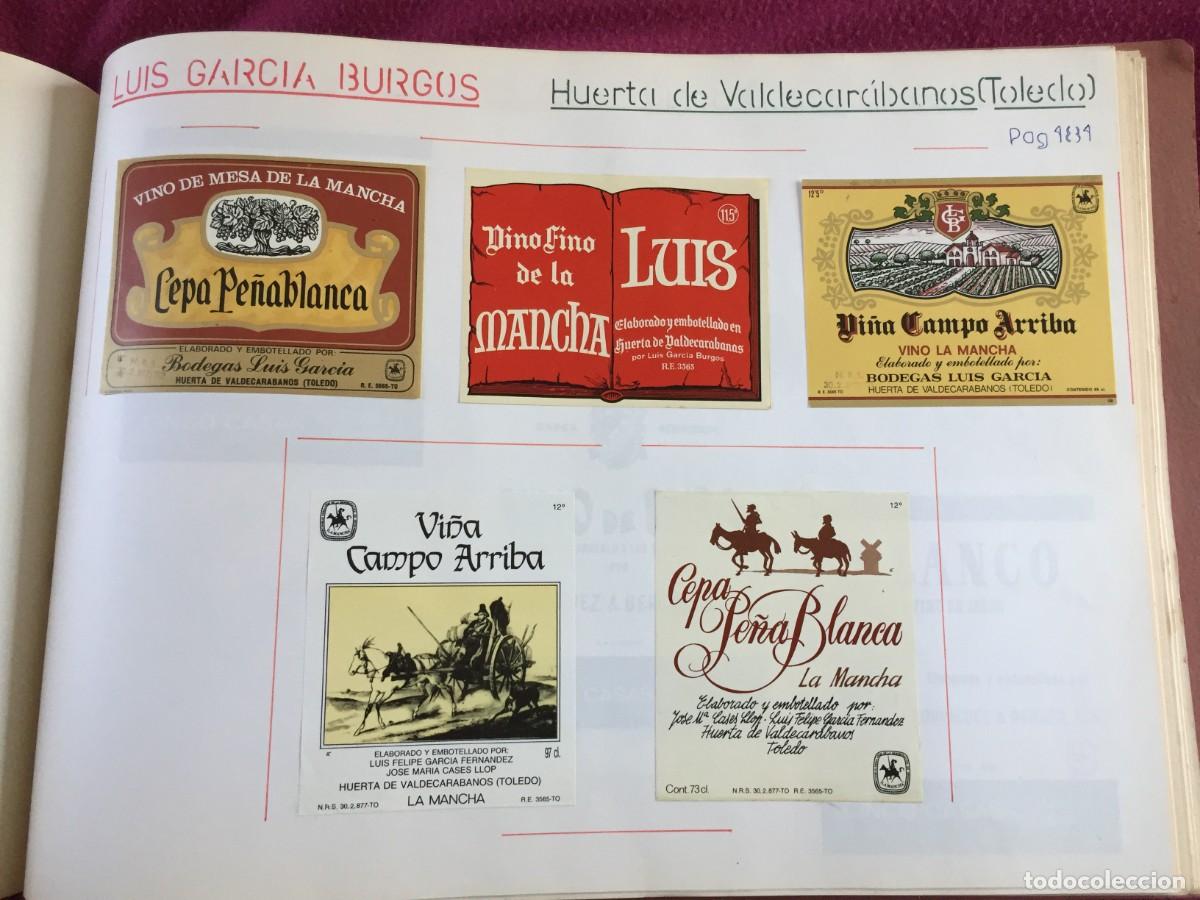 Etiquetas antiguas: 5 ETIQUETAS DE VINO TINTO CAMPO ARRIBA DE LUIS GARCIA BURGOS DE H. DE VALDE ... (TOLEDO) - EN 1 HOJA