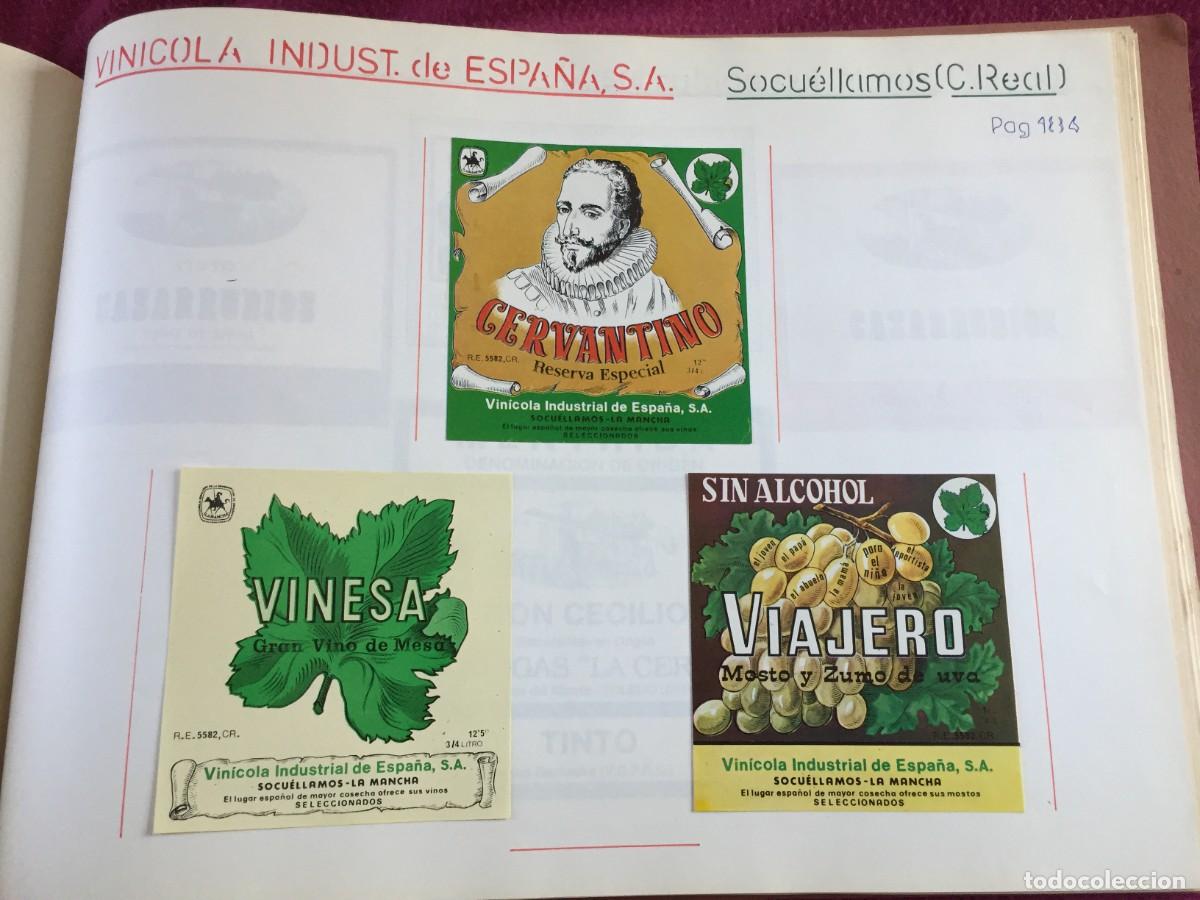 Etiquetas antiguas: 3 ETIQUETAS DE VINO CERVANTINO - VINESA DE SOCUELLAMOS (CIUDAD REAL) - EN 1 HOJA