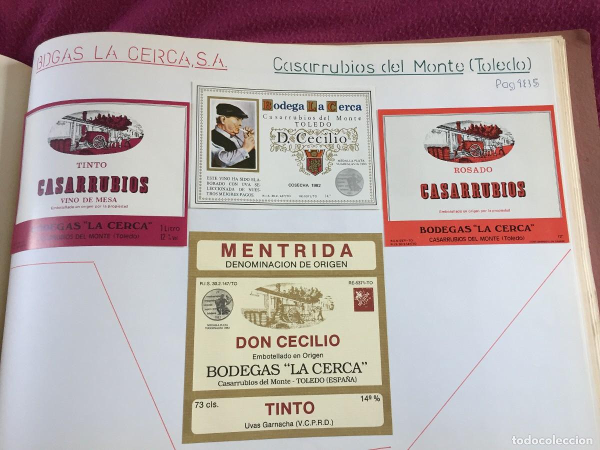 Etiquetas antiguas: 4 ETIQUETAS DE VINO CASARRUBIOS DE BODEGAS LA CERCA DE CASARRUBIOS DEL MONTE (TOLEDO) - EN 1 HOJA