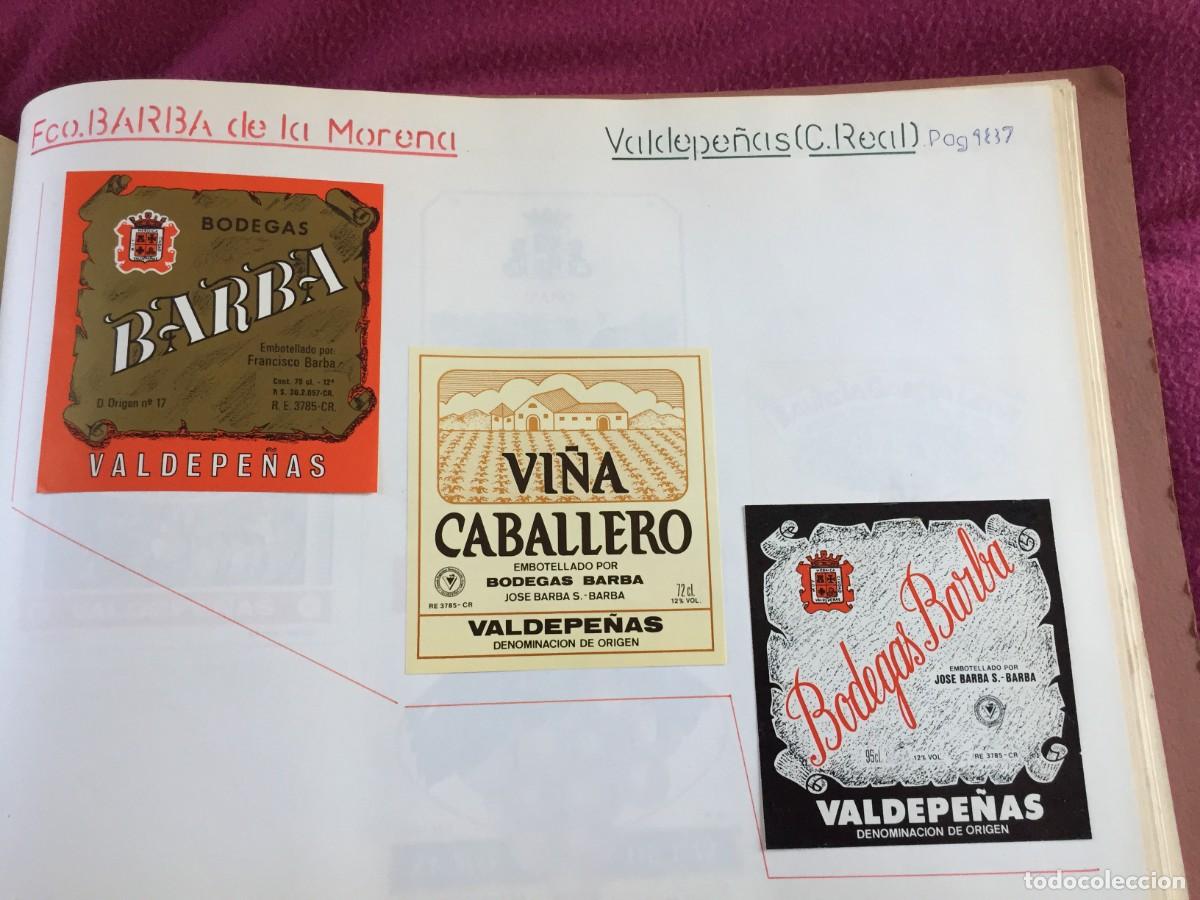 Etiquetas antiguas: 3 ETIQUETAS DE VINO DE BODEGAS BARBA DE CASARRUBIOS DE VALDEPE&Ntilde;AS (CIUDAD REAL) - EN 1 HOJA