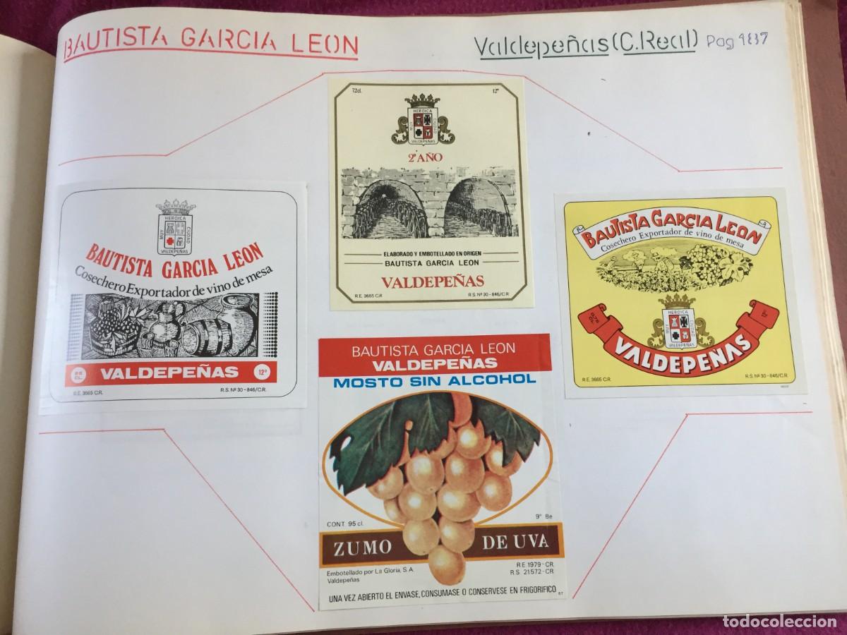 Etiquetas antiguas: 4 ETIQUETAS DE VINO VALDEPE&Ntilde;AS DE BAUTISTA GARCIA LEON (CIUDAD REAL) - EN 1 HOJA