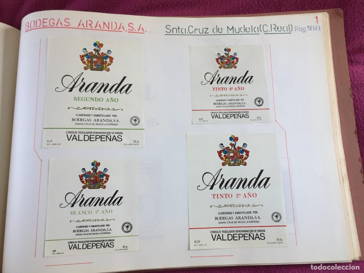 Etiquetas antiguas: 8 ETIQUETAS DE VINO DE ARANDA DE BODEGAS ARANDA (CIUDAD REAL) - EN 2 HOJAS