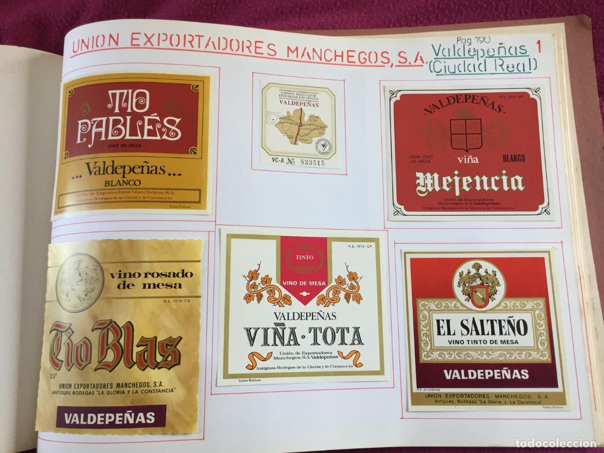 Etiquetas antiguas: 10 ETIQUETAS DE VINO VI&Ntilde;A TOTA Y OTROS DE VALDEPE&Ntilde;AS (CIUDAD REAL) - EN 2 HOJAS