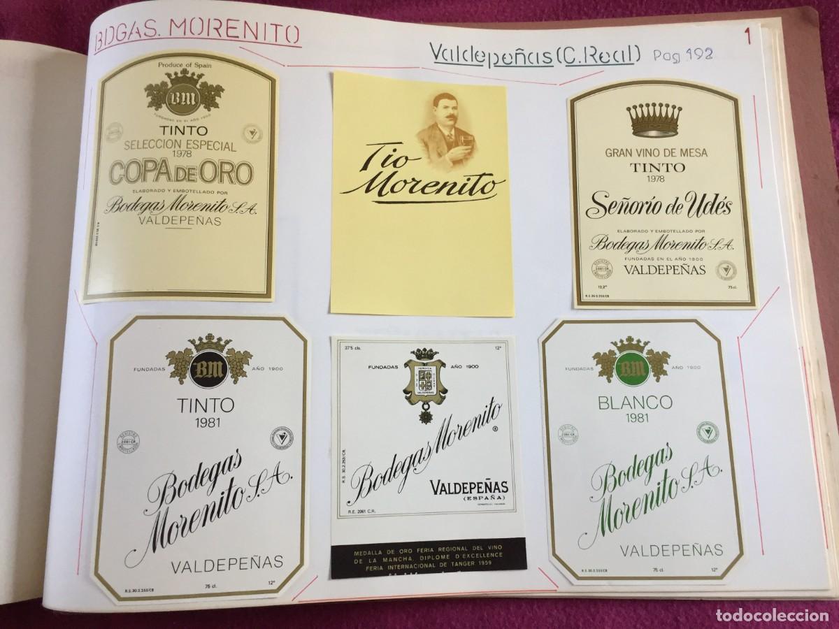 Etiquetas antiguas: 14 ETIQUETAS DE VINO DE BODEGAS MORENITO - VALDEPE&Ntilde;AS (CIUDAD REAL) - EN 3 HOJAS