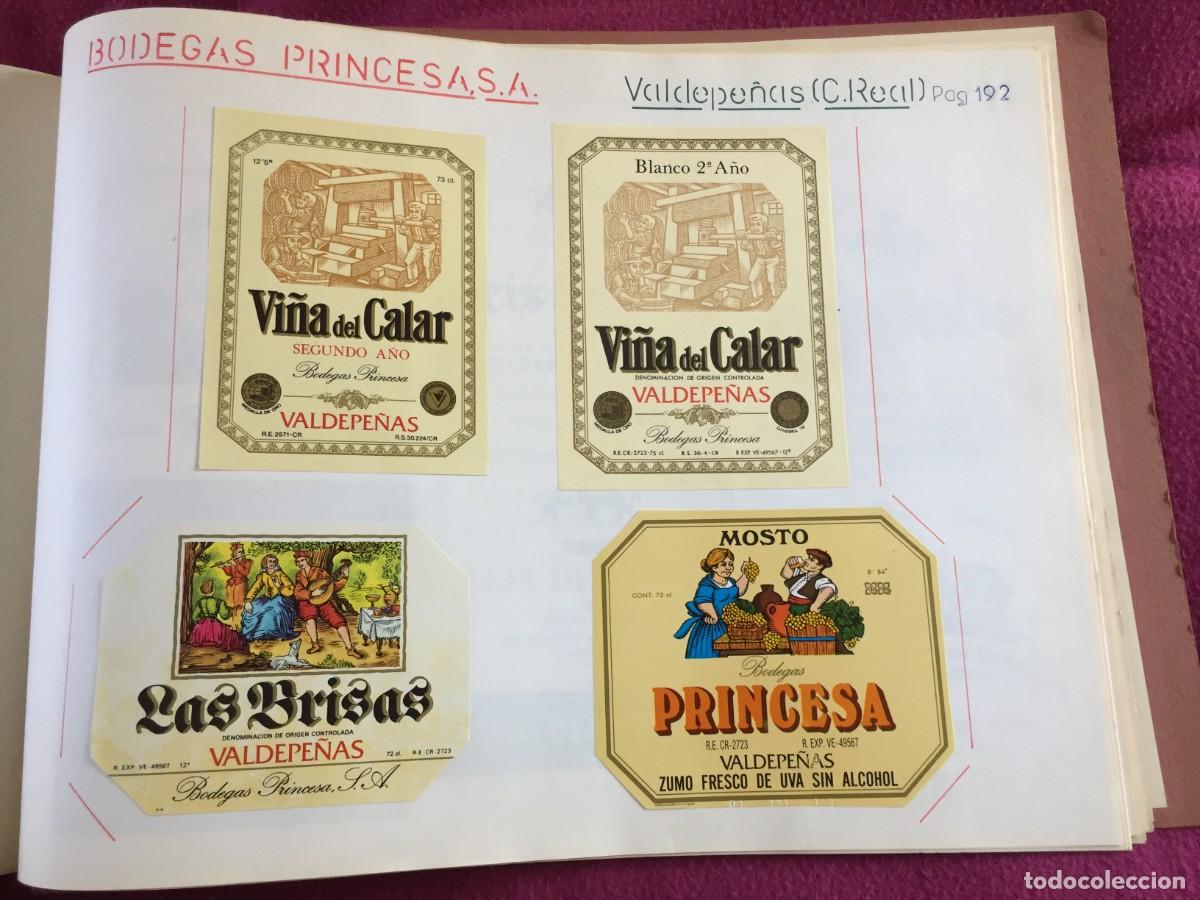 Etiquetas antiguas: 4 ETIQUETAS DE VINO VI&Ntilde;A DEL CALAR DE BODEGAS PRINCESA - VALDEPE&Ntilde;AS (CIUDAD REAL) - EN 1 HOJA