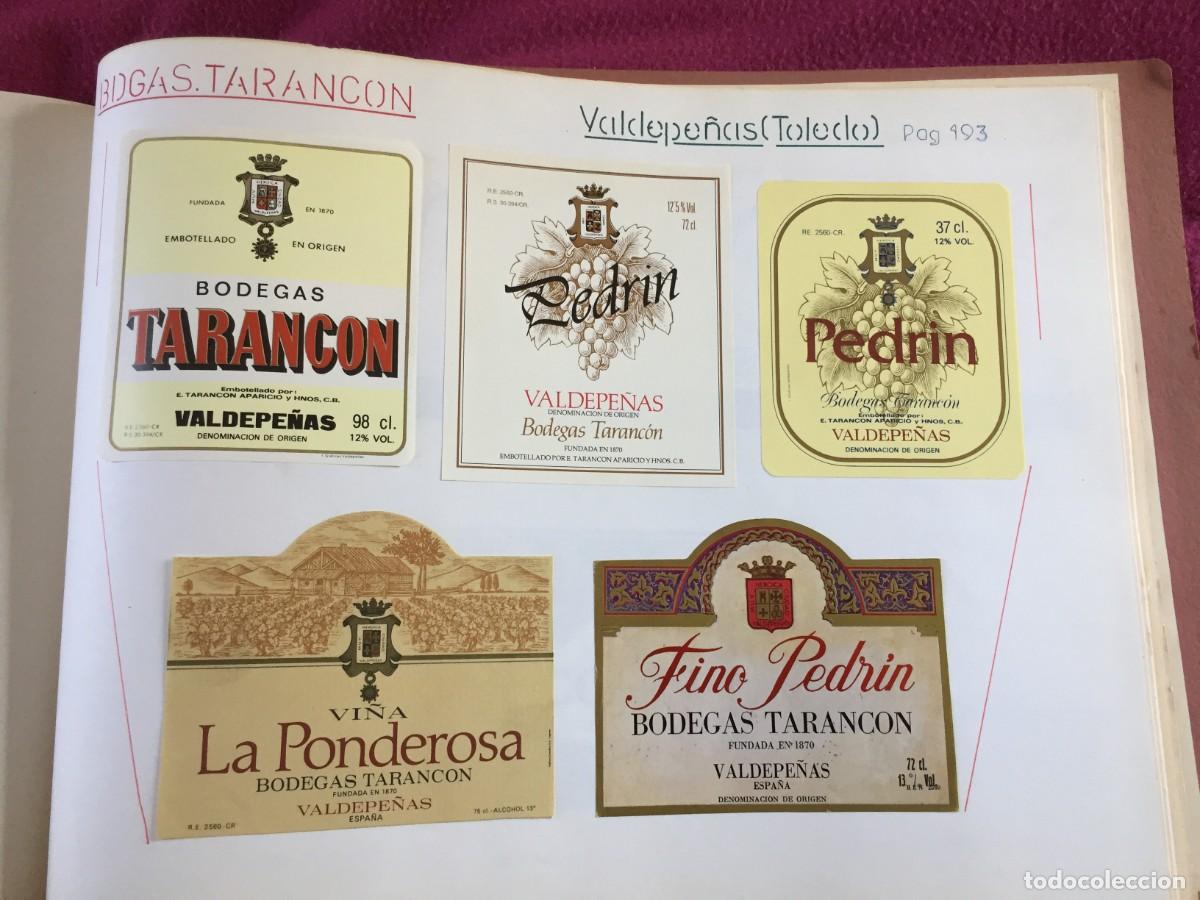 Etiquetas antiguas: 5 ETIQUETAS DE VINO TINTO PEDRIN .... DE BODEGAS TARANCON - VALDEPE&Ntilde;AS (TOLEDO) - EN 1 HOJA
