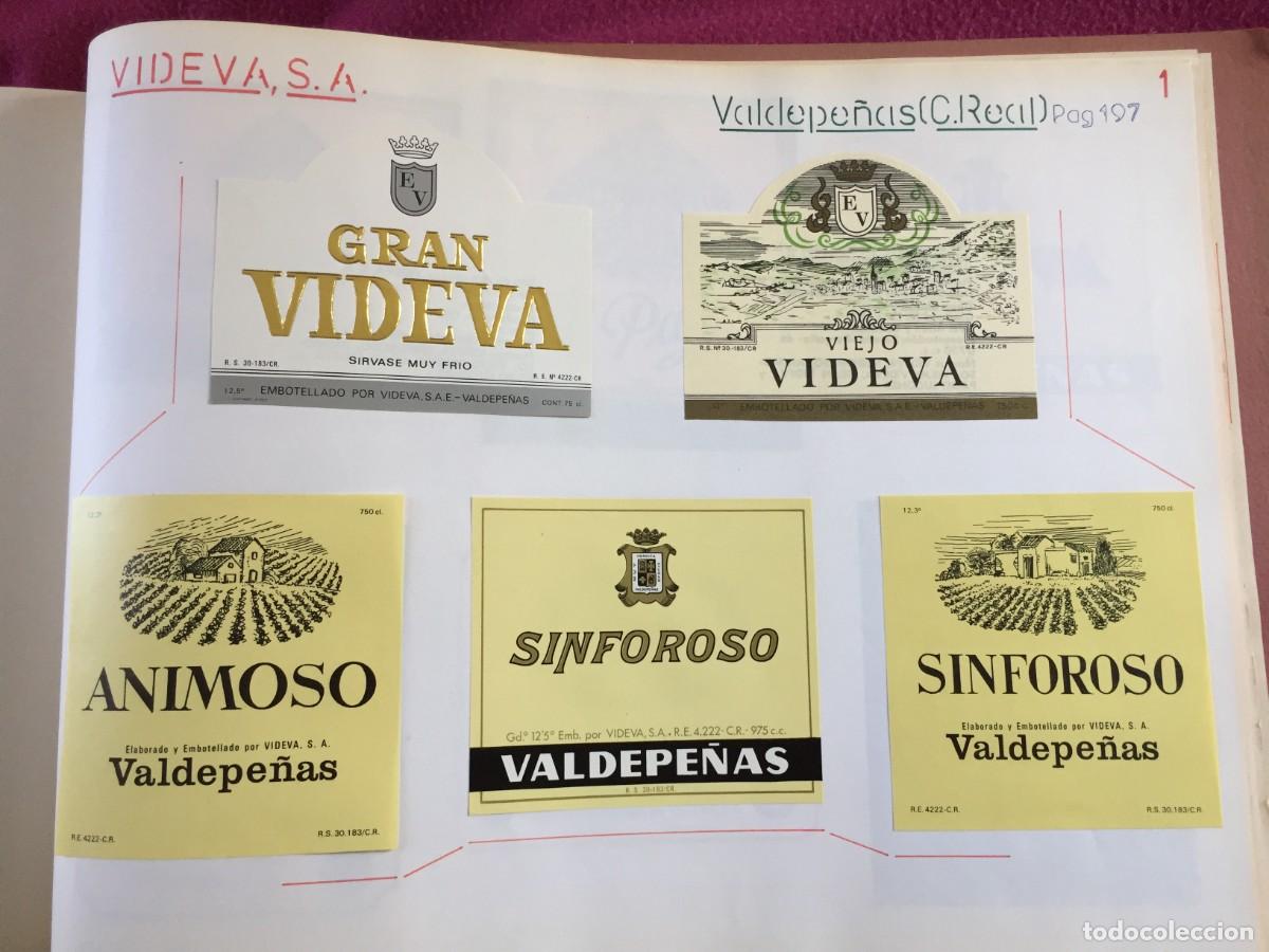 Etiquetas antiguas: 17 ETIQUETAS DE VINO TINTO GRAN VIDEVA ... DE B. VIDEVA - VALDEPE&Ntilde;AS (CIUDAD REAL) - EN 3 HOJAS