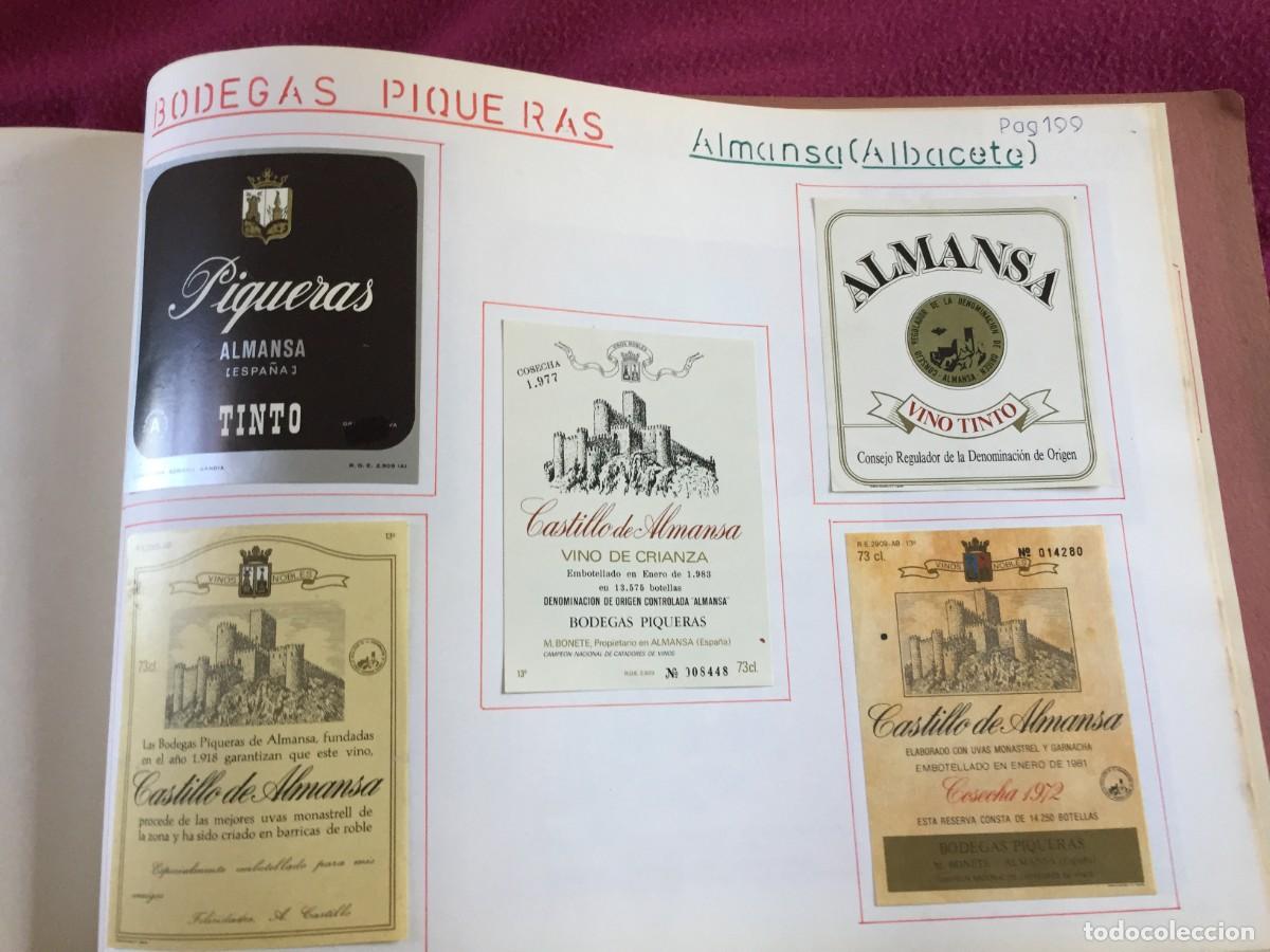 Etiquetas antiguas: 5 ETIQUETAS DE VINO TINTO CASTILLO DE ALMANSA - ALMANSA (ALBACETE) - EN 1 HOJA