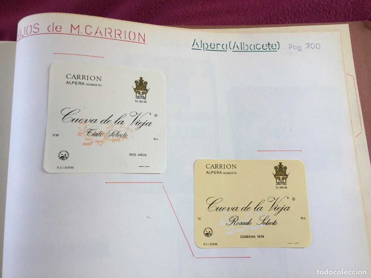 Etiquetas antiguas: 2 ETIQUETAS DE VINO CUEVA DE LA VIEJA DE H.CARRION DE ALPERA (ALBACETE) - EN 1 HOJA