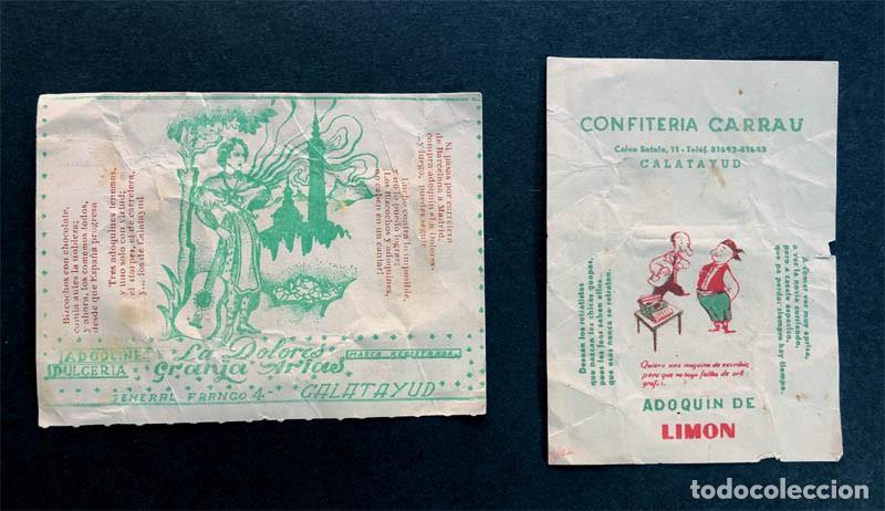Etiquetas antiguas: ANTIGUAS ENVUELTAS ADOQUINES / CONFITER&Iacute;A CARRAU - LA DOLORES GRANJA ARIAS / CALATAYUD / ZARAGOZA