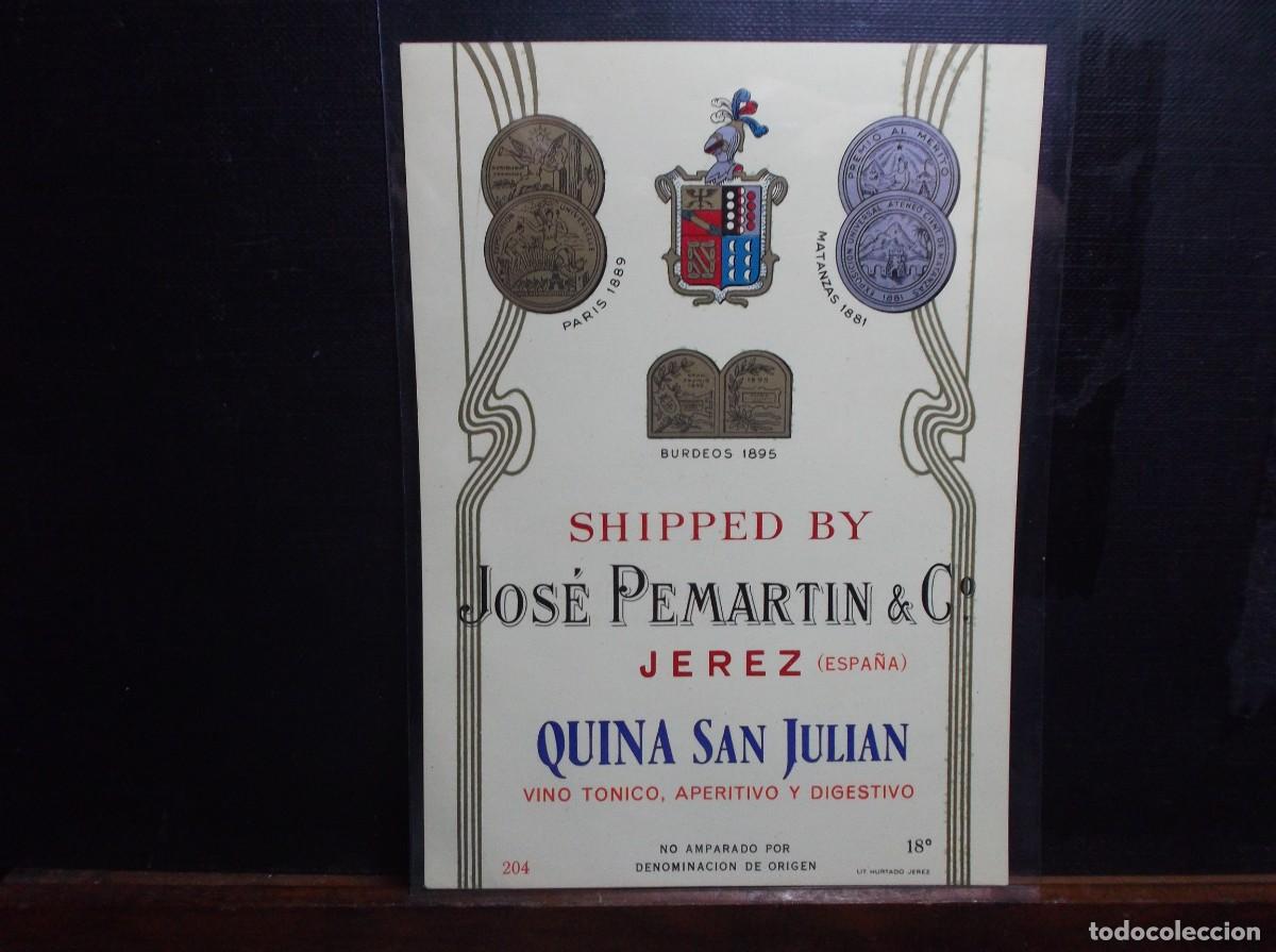 Etiquetas antiguas: ETIQUETA DE LA BODEGA JOSEPEMARTIN & Co.. - JEREZ - ESPA&Ntilde;A.
