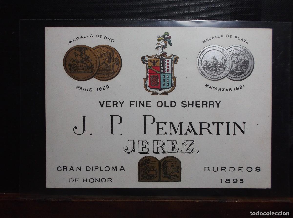 Etiquetas antiguas: ETIQUETA DE LA BODEGA J.P. PEMARTIN - JEREZ.