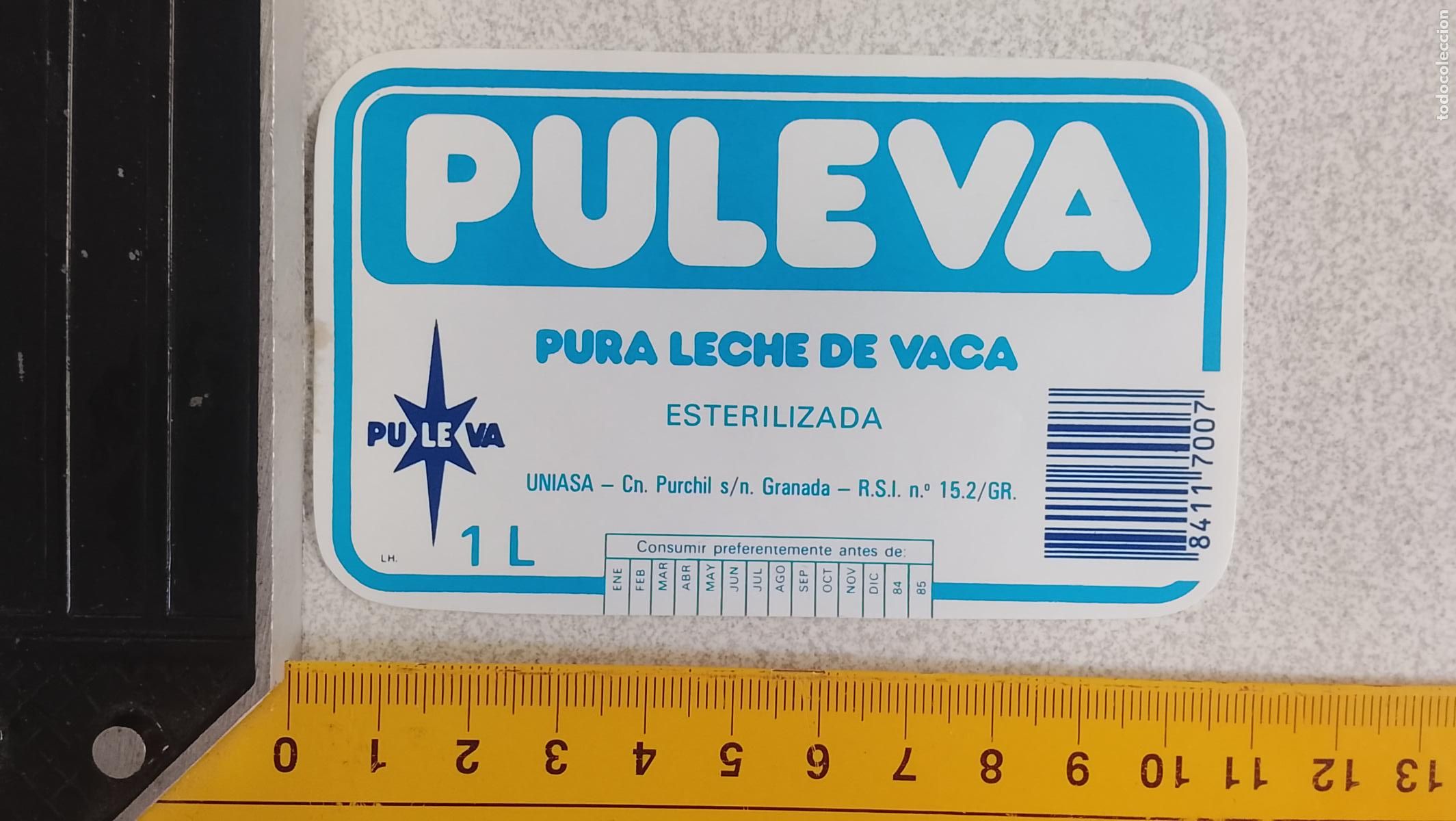Etiquetas antiguas: ANTIGUA DIFICIL ETIQUETA 1984 1985 LECHE PULEVA UNIASA ESTERELIZADA 1 LITRO