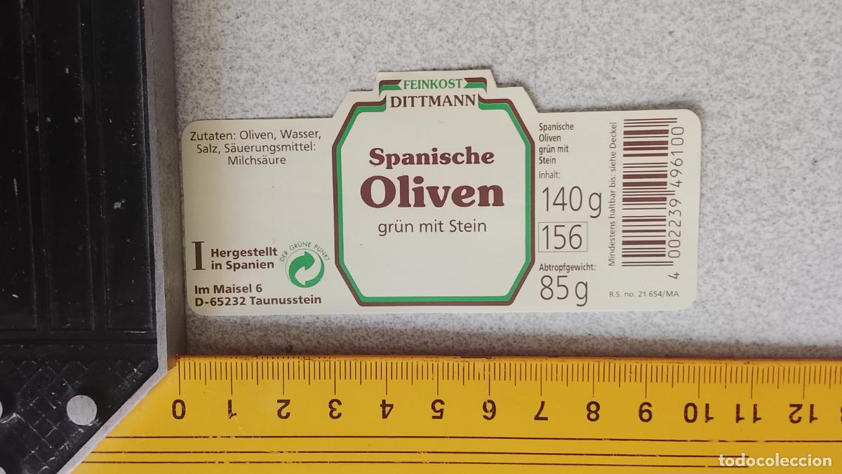 Etiquetas antiguas: ETIQUETA ACEITUNAS O ACEITE - ACEITUNAS DITTMANN