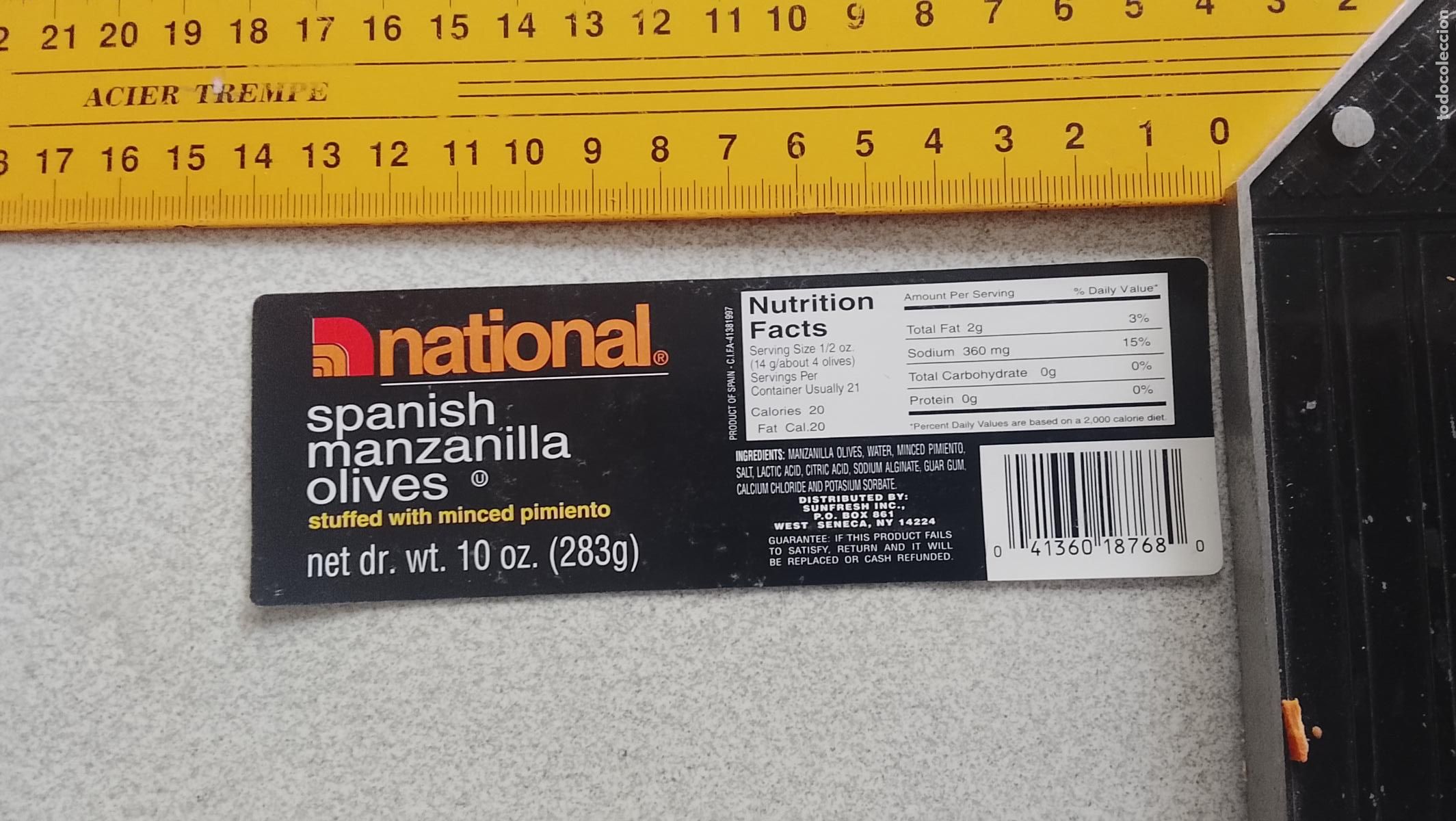Etiquetas antiguas: ETIQUETA ACEITUNAS O ACEITE - ACEITUNAS OLIVAS NATIONAL