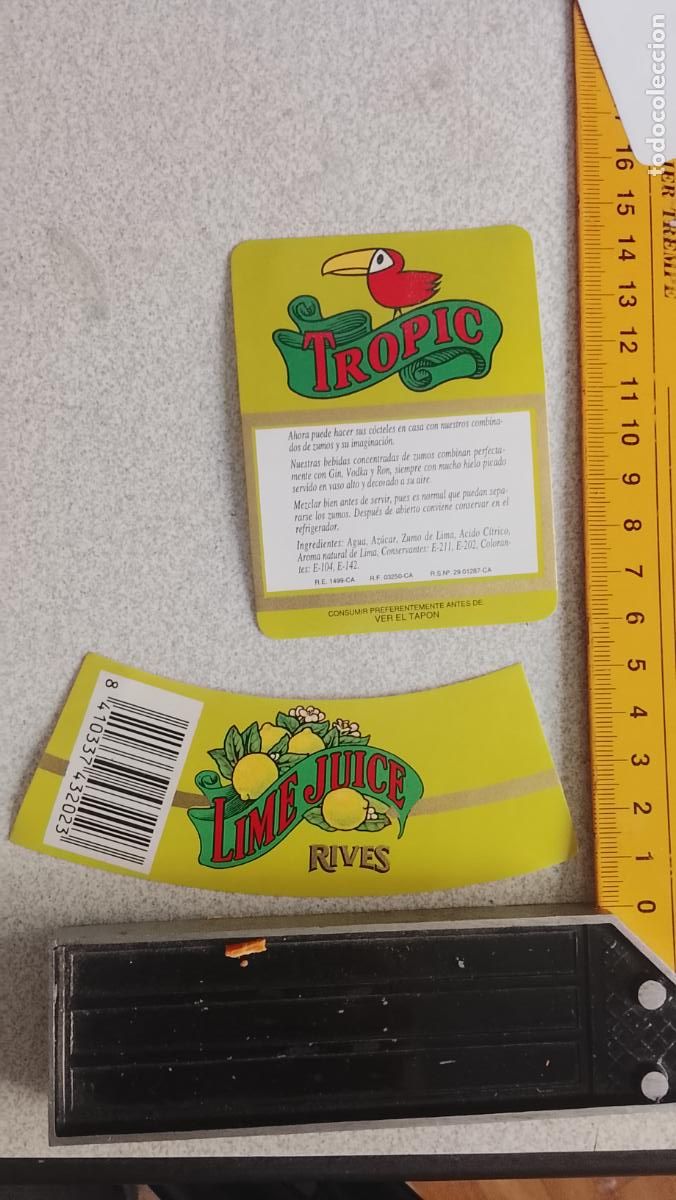 Etiquetas antiguas: ETIQUETA RIVES TROPIC ( LOTE DE LA FOTO )