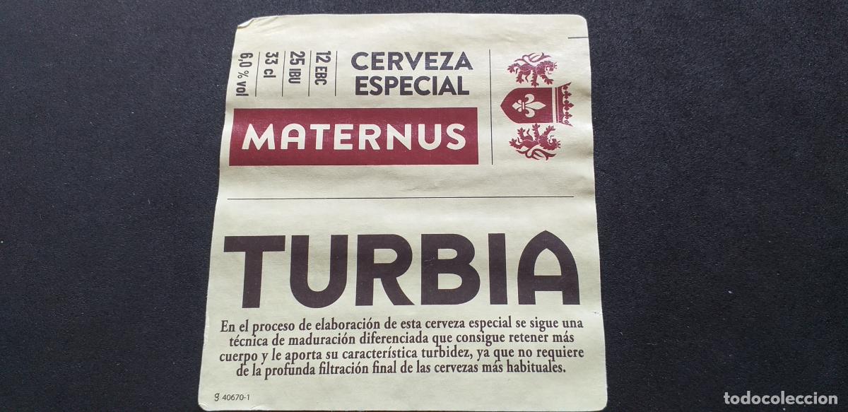 Etiquetas antiguas: CERVEZA-V9ET-XXVIII-ETIQUETAS-MATERNUS-TURBIA