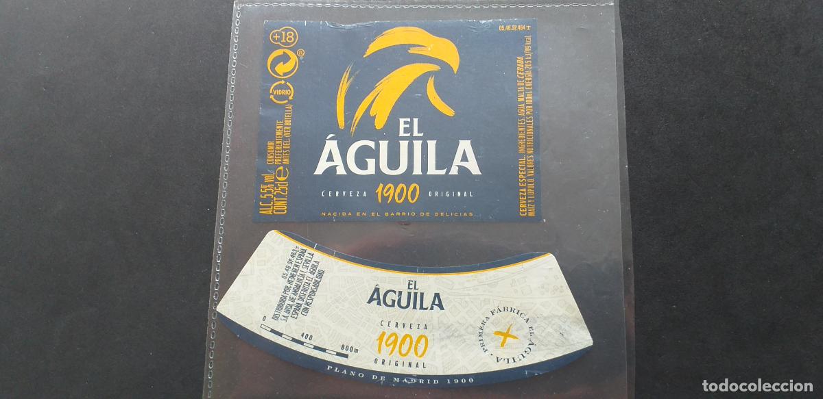 Etiquetas antiguas: CERVEZA-V9ET-XXVIII-ETIQUETAS-EL AGUILA-1900