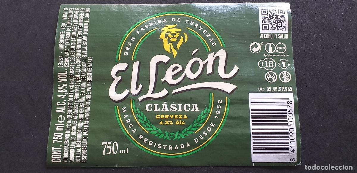 Etiquetas antiguas: CERVEZA-V9ET-XXVIII-ETIQUETAS-EL LEON