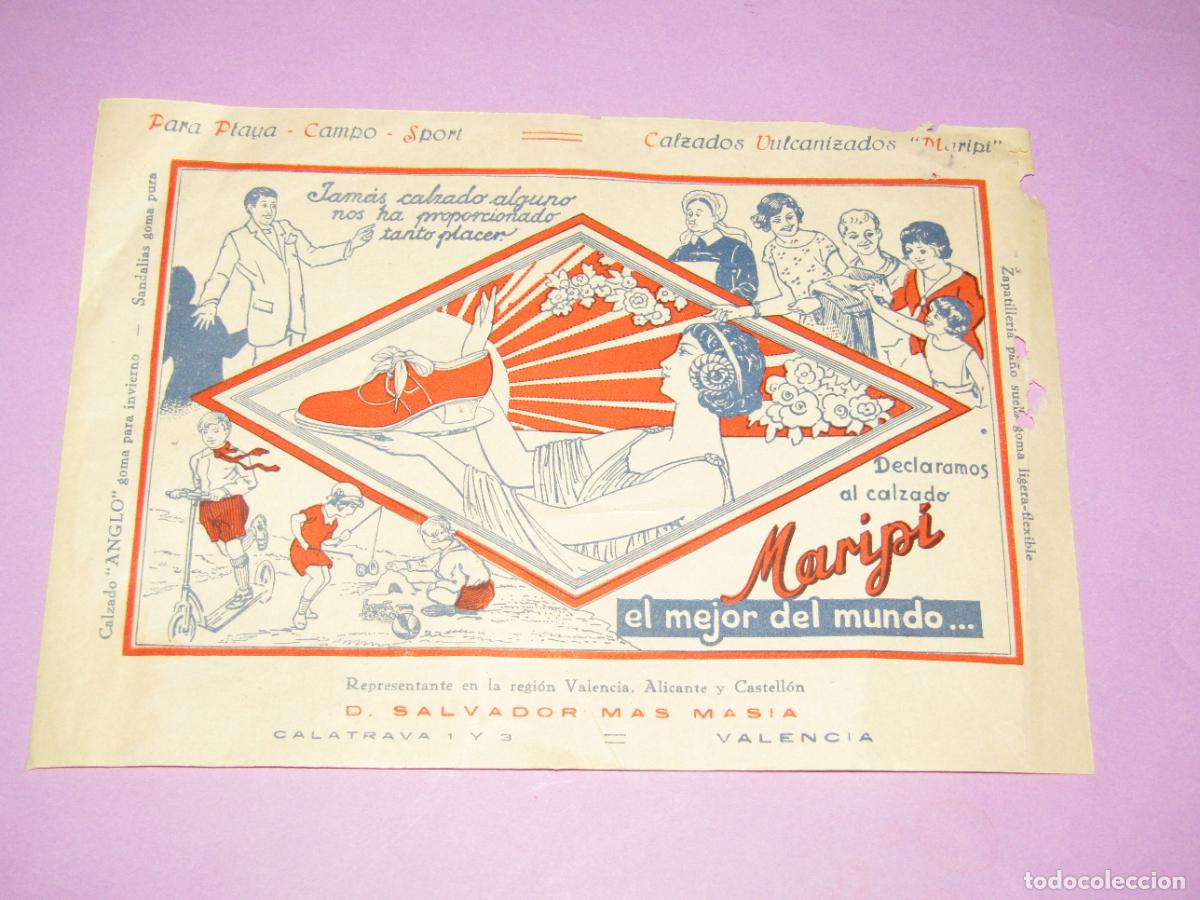 Etiquetas antiguas: Antiguo Folleto Publicidad de Calzados Vulcanizados MARIPI para Campo, Playa, Sport