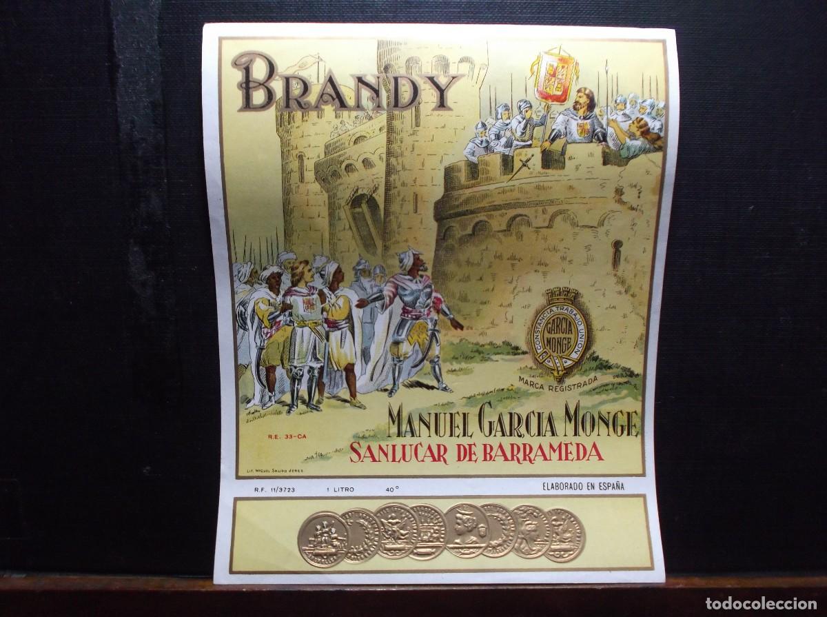 Etiquetas antiguas: ETIQUETA DE LA BODEGA MANUEL GARCIA MONGE - SANLUCAR DE BARRAMEDA.
