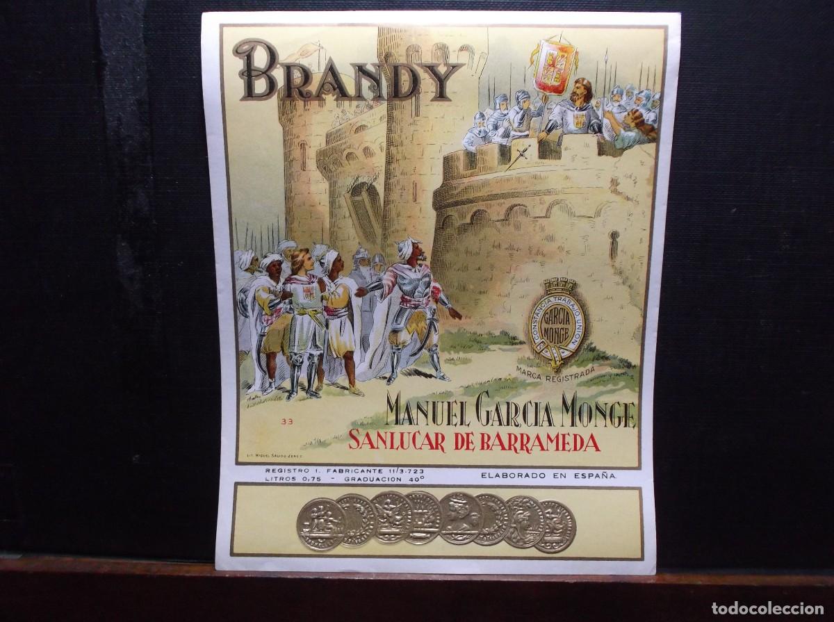 Etiquetas antiguas: ETIQUETA DE LA BODEGA MANUEL GARCIA MONGE - SANLUCAR DE BARRAMEDA.