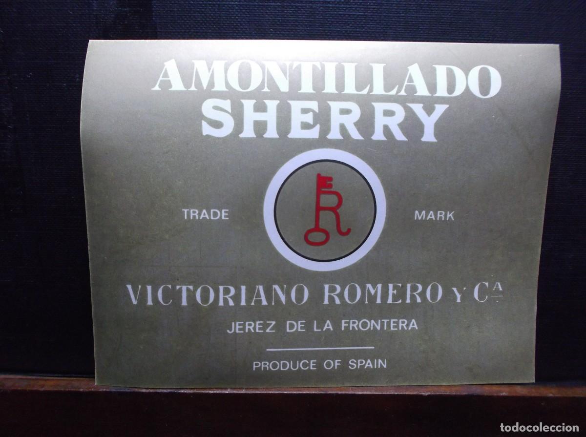 Etiquetas antiguas: ETIQUETA DE LA BODEGA VICTORIANO ROMERO Y Ca. - JEREZ DE LA FRONTERA.