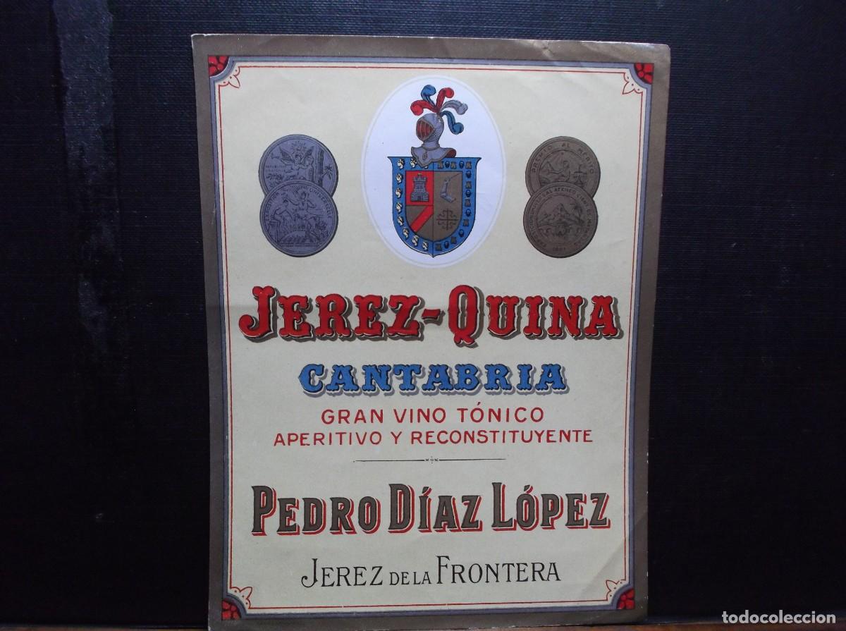 Etiquetas antiguas: ETIQUETA DE LA BODEGA PEDRO DIAZ LOPEZ - JEREZ DE LA FRONTERA