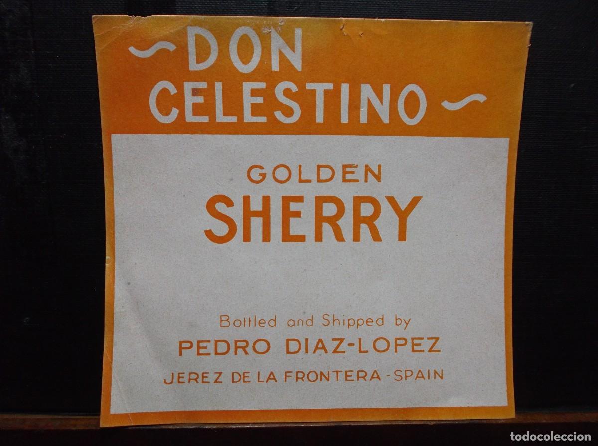 Etiquetas antiguas: ETIQUETA DE LA BODEGA PEDRO DIAZ LOPEZ - JEREZ DE LA FRONTERA