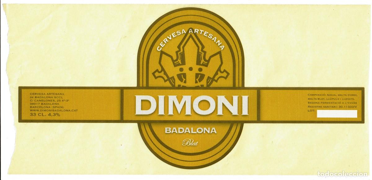 Etiquetas antiguas: ETIQUETA CERVEZA DIMONI