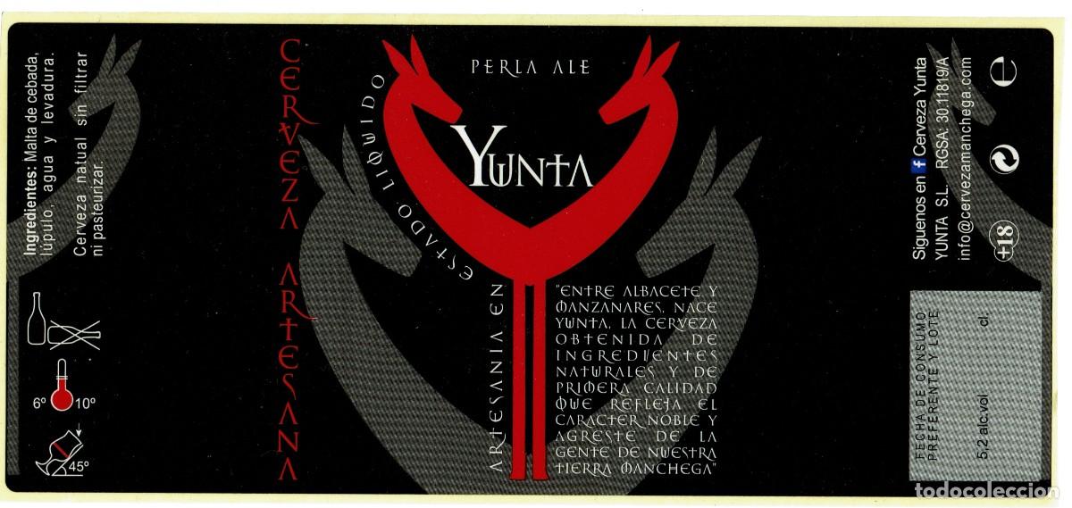Etiquetas antiguas: ETIQUETA CERVEZA YUNTA