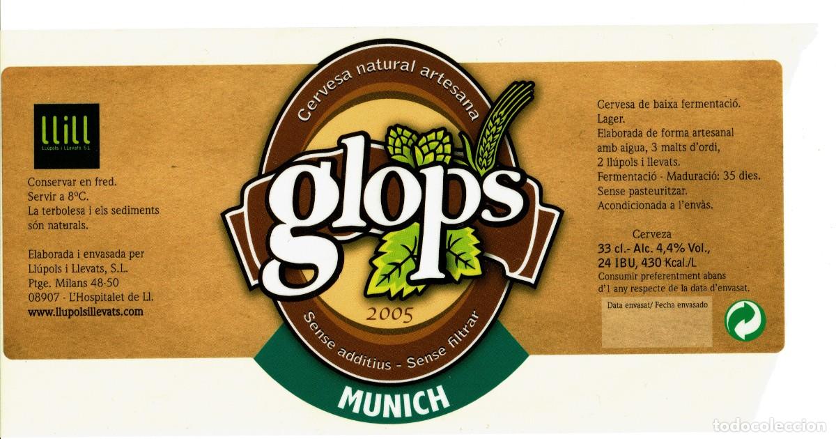 Etiquetas antiguas: ETIQUETA CERVEZA ARTESANA GLOPS