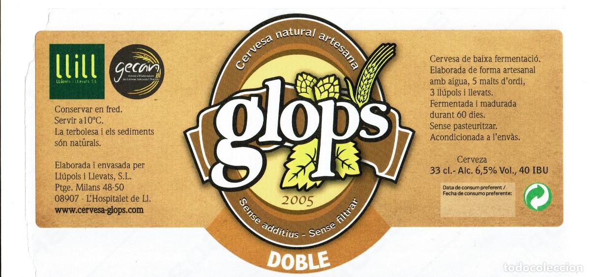 Etiquetas antiguas: ETIQUETA CERVEZA ARTESANA GLOPS
