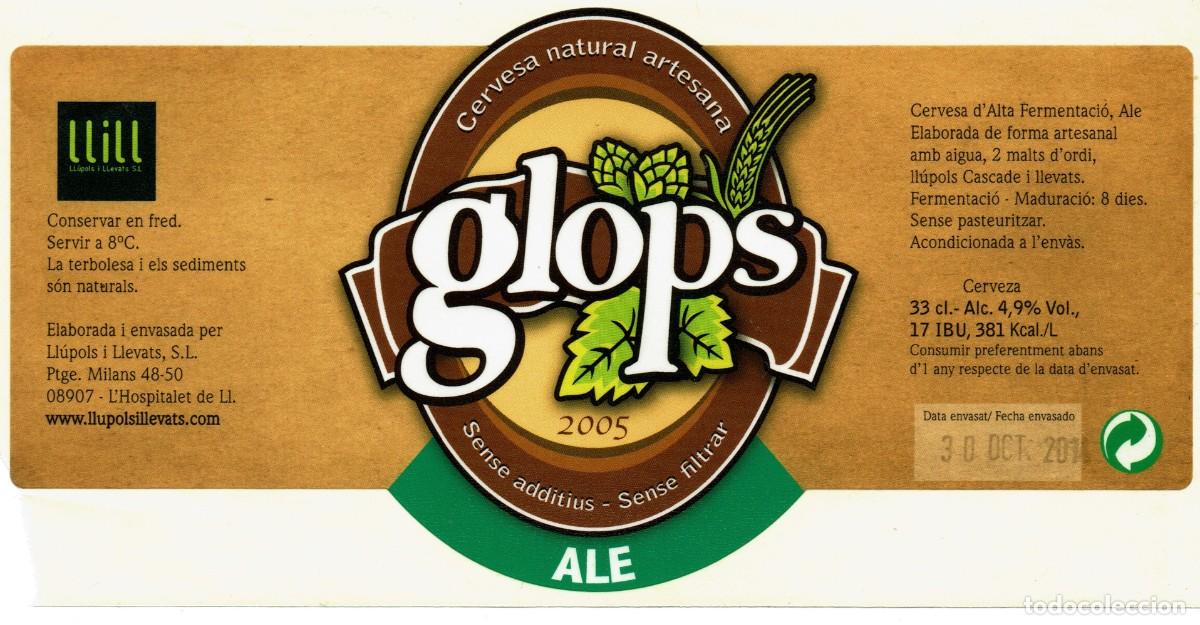 Etiquetas antiguas: ETIQUETA CERVEZA ARTESANA GLOPS