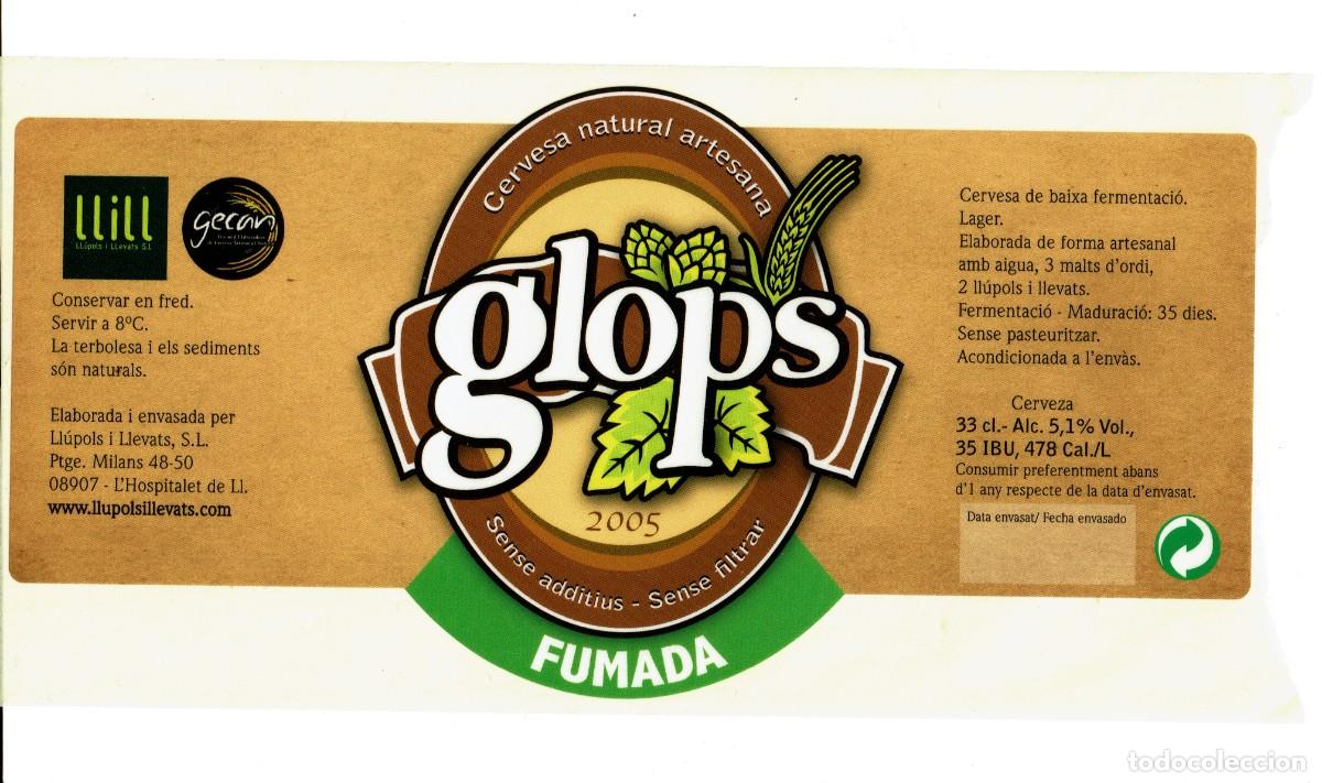 Etiquetas antiguas: ETIQUETA CERVEZA ARTESANA GLOPS