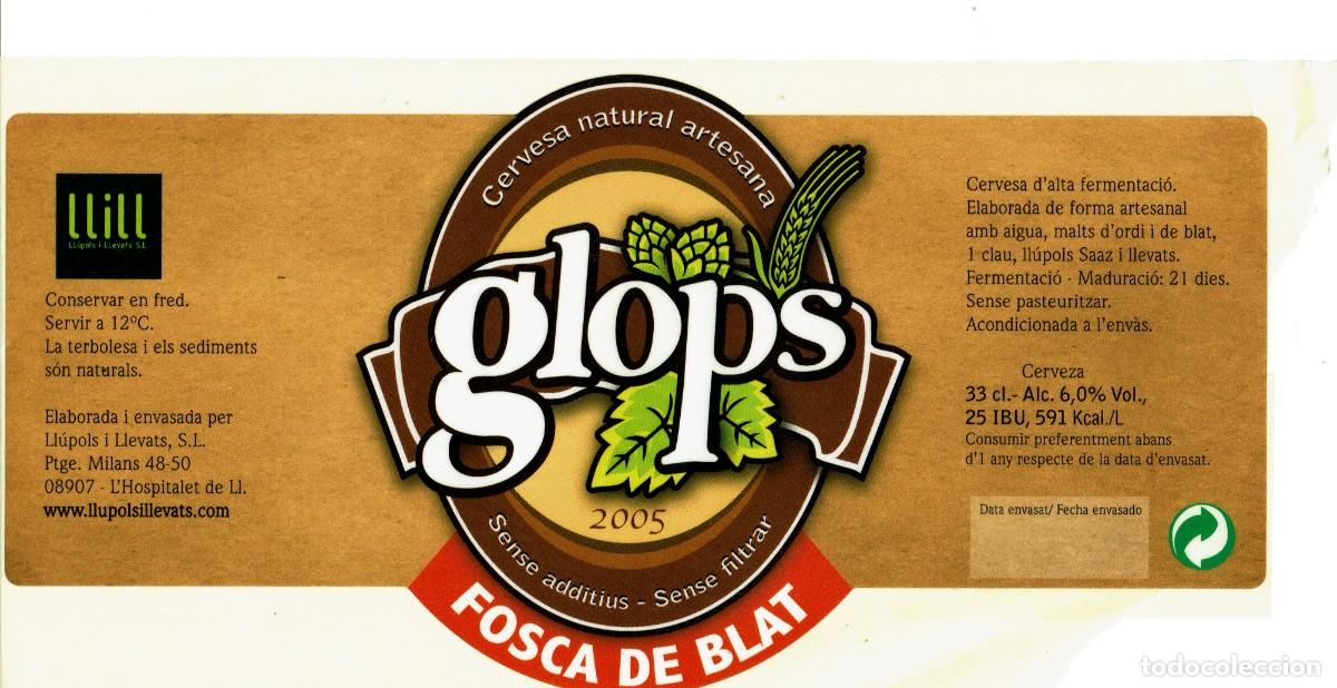 Etiquetas antiguas: ETIQUETA CERVEZA ARTESANA GLOPS