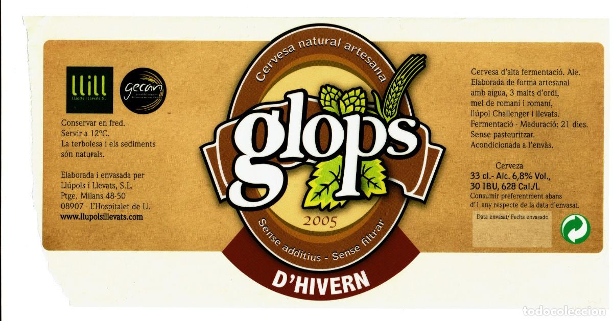 Etiquetas antiguas: ETIQUETA CERVEZA ARTESANA GLOPS