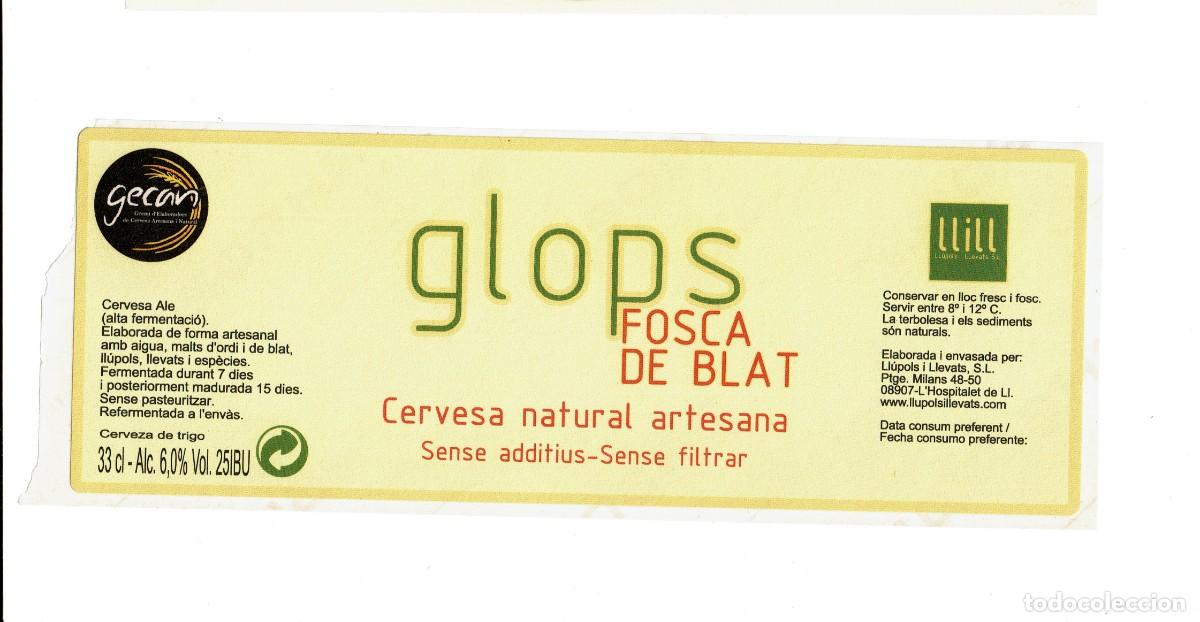 Etiquetas antiguas: ETIQUETA CERVEZA ARTESANA GLOPS