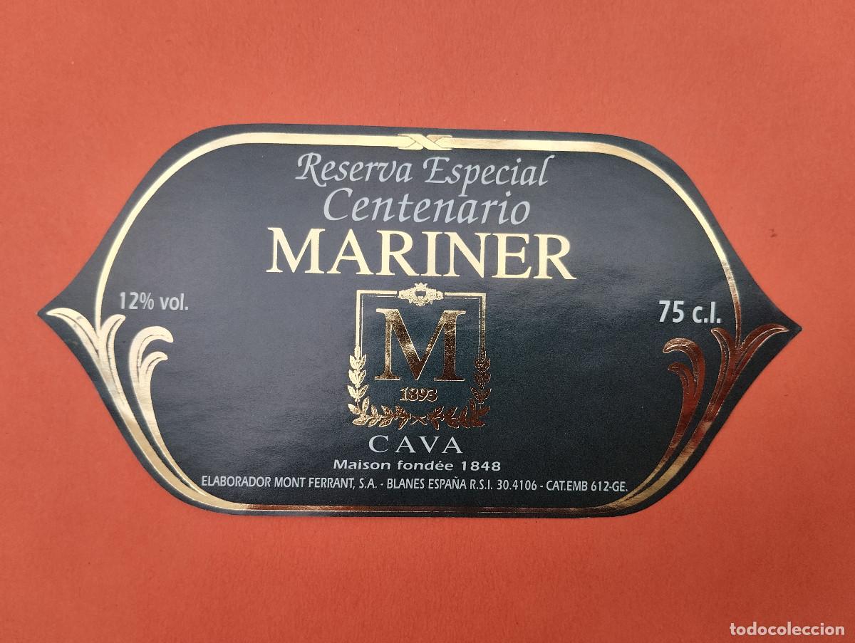 Etiquetas antiguas: ETIQUETA CAVA MARINER RESERVA ESPECIAL BLANES