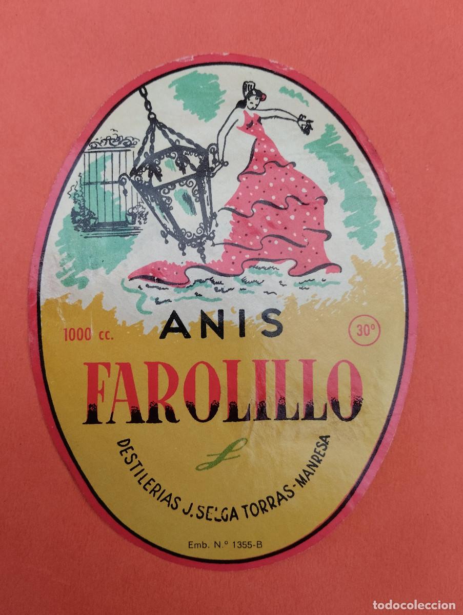 Etiquetas antiguas: ETIQUETA ANIS FAROLILLO J. SELGA TORRAS. MANRESA.