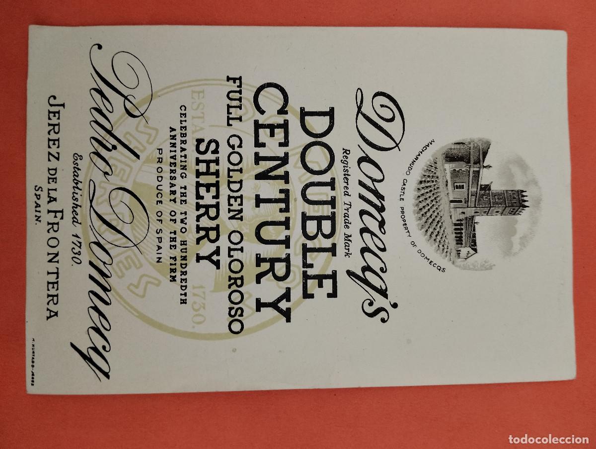 Etiquetas antiguas: ETIQUETA DOUBLE CENTURY PEDRO DOMECQ JEREZ DE LA FRONTERA