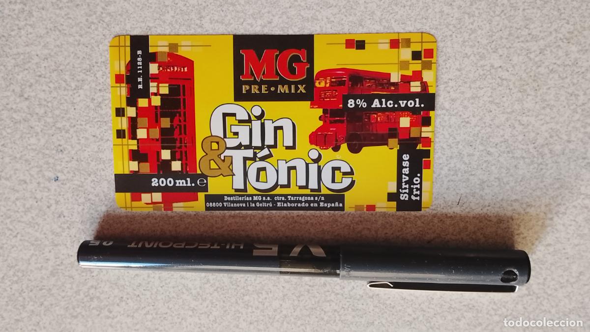 Etiquetas antiguas: HAGA SU OFERTA - ETIQUETA .- MG PRE MIX GIN TONIC