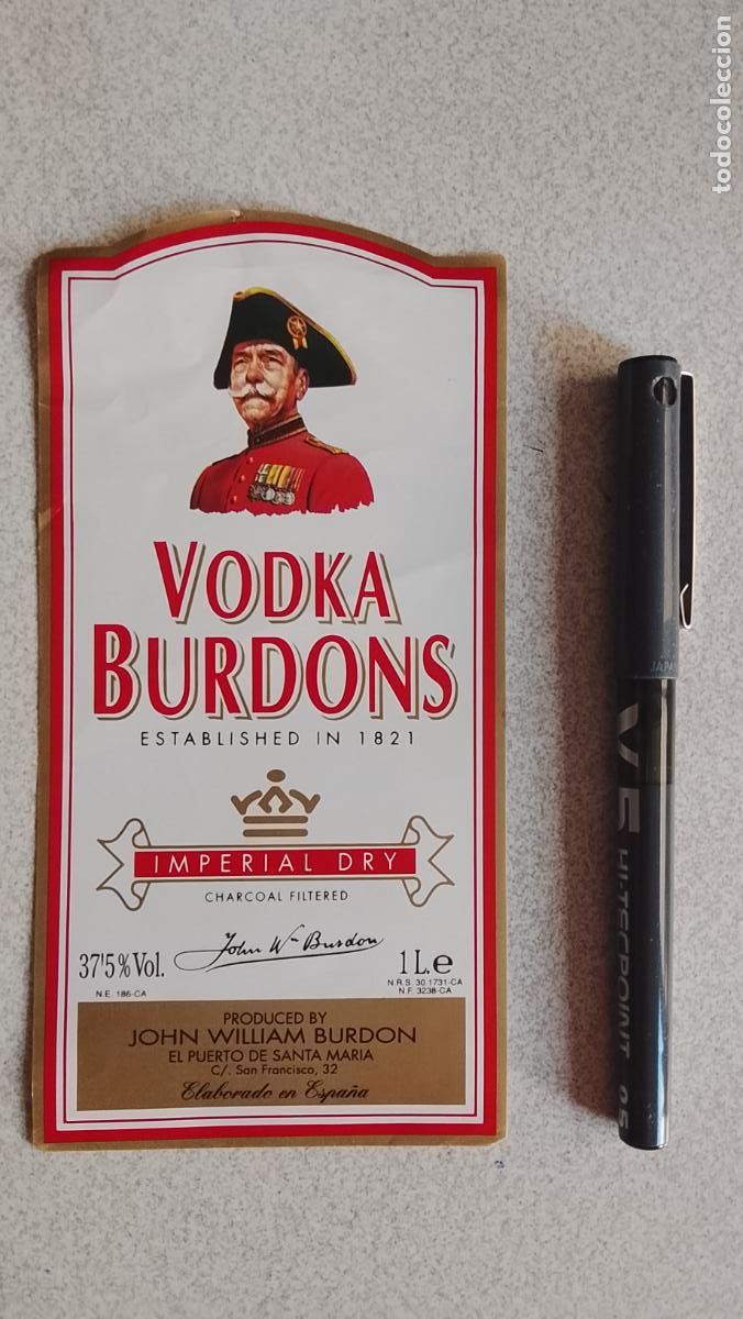 Etiquetas antiguas: HAGA SU OFERTA - ETIQUETA .- VODKA BRUDONS IMPERIAL DRY