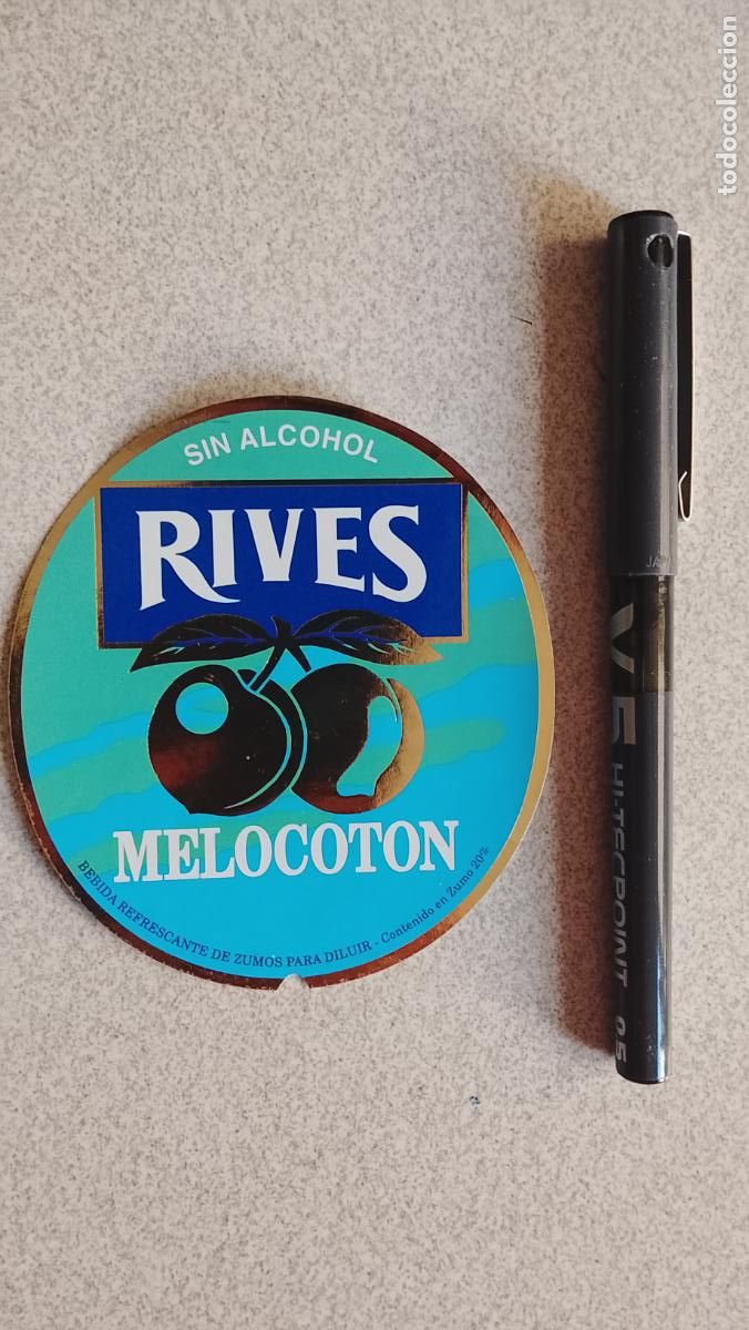 Etiquetas antiguas: HAGA SU OFERTA - ETIQUETA DE BOTELLA DE BEBIDA - RIVES MELOCOTON SIN ALCOHOL