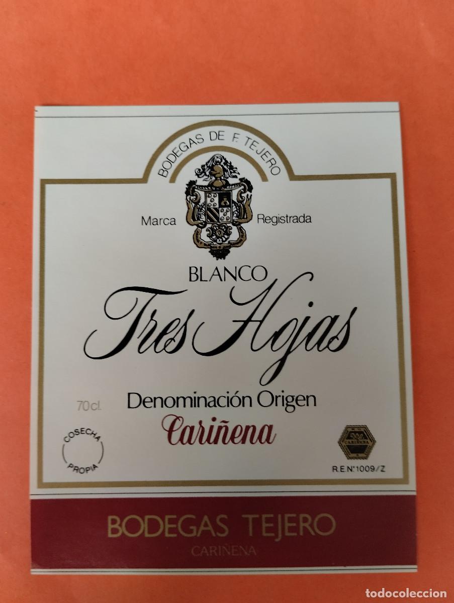 Etiquetas antiguas: ETIQUETA BLANCO TRES HOJAS CARI&Ntilde;ENA ZARAGOZA