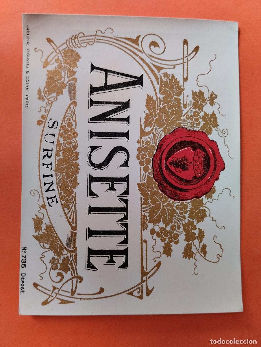 Etiquetas antiguas: ETIQUETA ANISETTE SURFINE