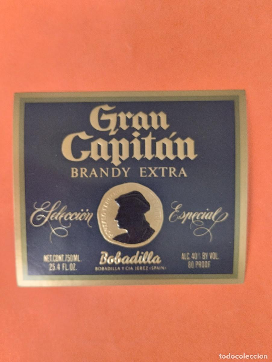 Old Labels: ETIQUETA GRAN CAPITAN BRANDY EXTRA BOBADILLA BRANDY JEREZ